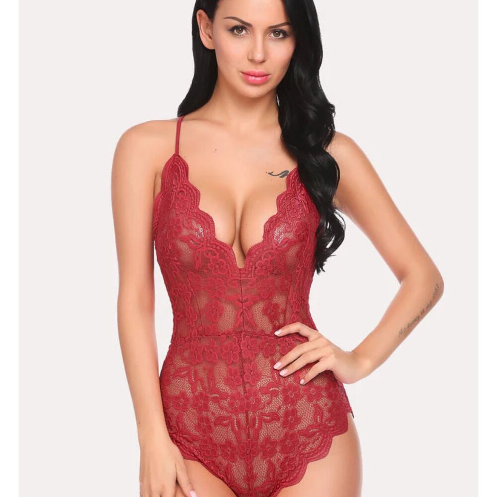 One Piece Lingerie Deep V Teddy AvidLove Size Small
